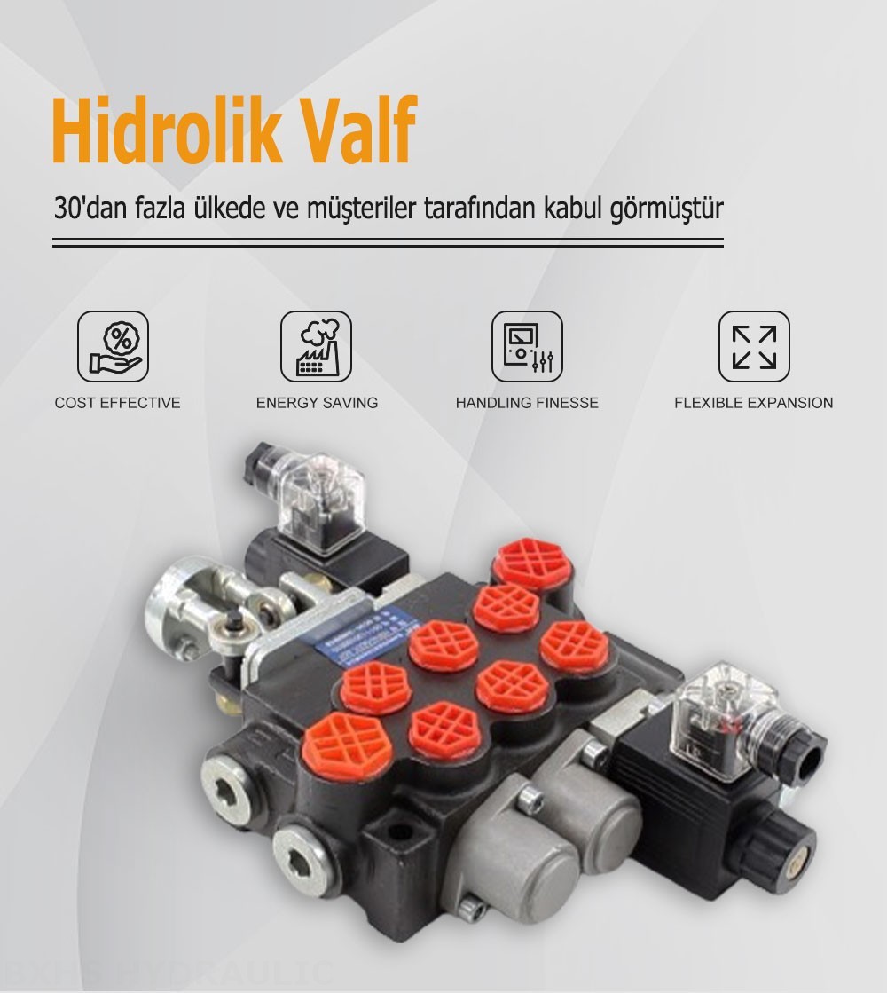 P40 Solenoid ve Joystick 3 Makara Monoblok Yönsel Valf